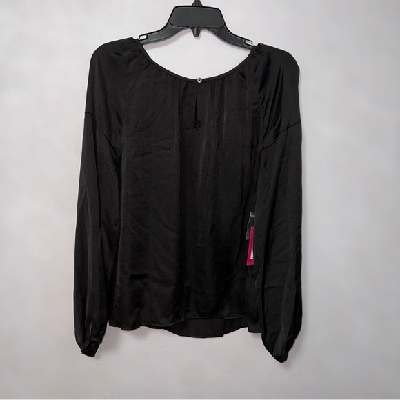 Vince Camuto Black Satin Keyhole Long Sleeves Blouse Shirt - New W/ Tag- Reemoly - Picture 3 of 7